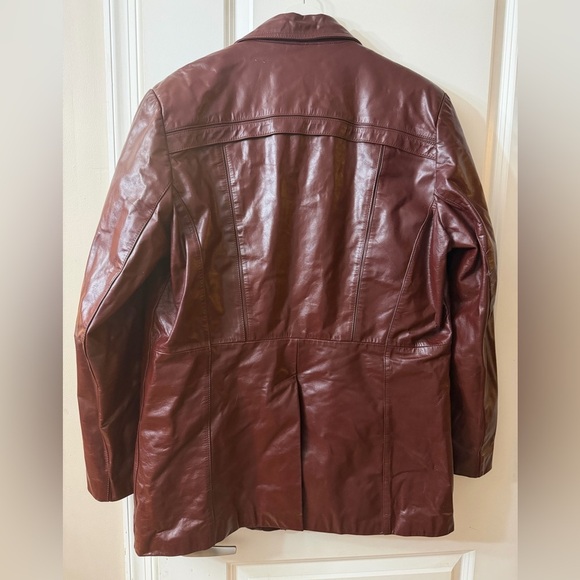 Brahmin Deep Brown Leather Trench Coat - Picture 4 of 8